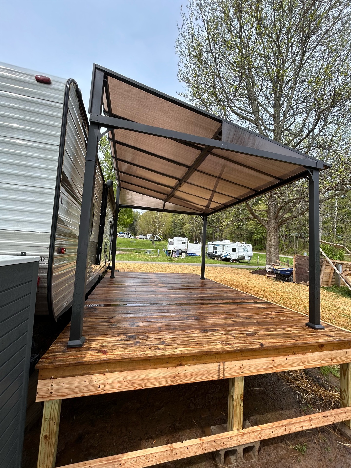 Cleaned outdoor deck and structure